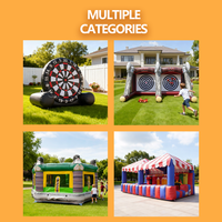 Juego de Lanzamiento de Hacha Inflable con Doble Puerta y Soplador de Aire para Fiestas y Eventos, Gran Venta