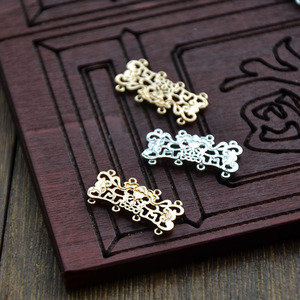 Connecteur en cuivre pour cheveux 11x21MM creux style antique, accessoire de bijouterie DIY, pièce pour couronne de mariage - Product Image 4