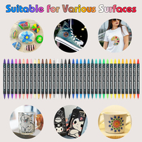 Marqueurs de peinture acrylique à double pointe 36 couleurs et pointe fine résistant à la décoloration pour une utilisation multi-surfaces en toile de roche verre et bois