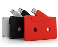 Clé USB 2.0 en forme de cassette, enregistreur vocal, 1 Go-128 Go, design cassette, coffret cadeau
