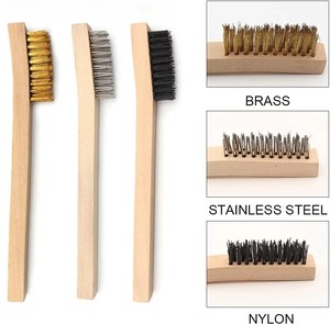 7.8 pouces <span class=keywords><strong>laiton</strong></span>/fil/Nylon brosses de <span class=keywords><strong>nettoyage</strong></span> en forme de brosse à dents en hêtre manche en bois brosse de détail pour le <span class=keywords><strong>nettoyage</strong></span> ménager lourd et léger - Product Image 4