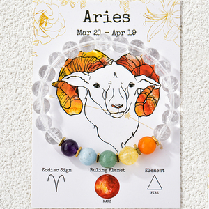 2025 nouveau unisexe rêve perles de pierre naturelle Bracelet douze zodiaque plaqué or boule forme Style à la mode avec emballage de carte - Product Image 1