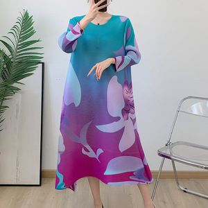 2026 Summer Design European and American Fashion Miyake <strong>Pleated</strong> Print <strong>Dress</strong> Woman Plus Size <strong>Pleated</strong> <strong>Skirt</strong> - Product Image 6