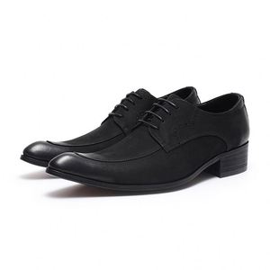 Luxurious Business Formal <b>Shoes</b> Leather Casual Men's Black Pointed-Toe <b>Height</b> <b>Increasing</b> Anti-Slip Breathable <b>Shoes</b> - Product Image 4