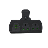 NOUVEAU Interrupteur Mural ABS de Haute Qualité avec 2 Prises et 2 Ports USB-A, 1 Port Type-C, 10A AC100-250V, Rallonge UK