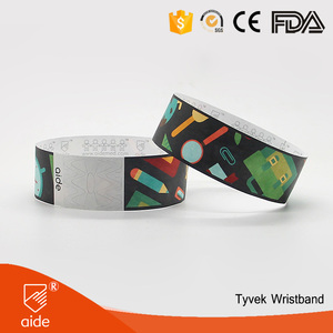 צמיד נייר טייבק חד פעמי דביק בצבעים חמים, צמיד יד מותאם אישית לאירועים, צמיד VIP חד פעמי עם לוגו מותאם אישית - Product Image 2