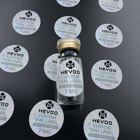 Étiquettes pour flacons de recherche 7 ml, personnalisées en feuille d'argent avec adhésif durable pour l'image de marque des petits flacons et les commandes d'exportation