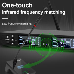 Nuevo Sistema de Micrófono Inalámbrico Profesional DR666 de 2 Canales con Cable Flexible, Cancelación de Ruido, Metal y Plástico - Product Image 3