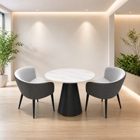 Ensemble Table et Chaises de Réception Moderne en Gros, Plateau Rond en Pierre Frittée pour Hall d'Entrée et Zone d'Attente de Bureau, Approvisionnement Direct