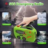 Taşınabilir 2000mAh güneş LED el feneri el krank FM Internet radyo NOAA hava uyarısı ile acil telefon şarj LCD ekran