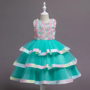 8002女婴连衣裙设计时尚儿童花女孩连衣裙名字带图片小公主蛋糕分层连衣裙