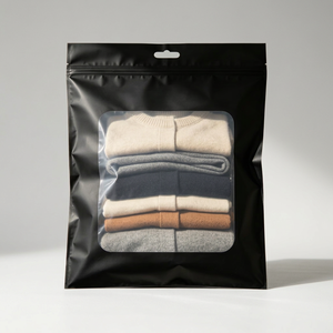 Custom Printed Factory Direct <b>Packaging</b> <b>Bags</b> for Clothes Frosted Zip Lock <b>Bags</b> with Clear Window <b>Packaging</b> Pouch Low MOQ - Product Image 1