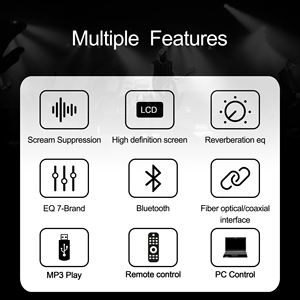 <span class=keywords><strong>P911</strong></span> Profesional Metal Audio Activo Crossover Estéreo Bluetooth 20Hz-20KHz Pantalla retroiluminada Montaje en mesa Equipo de sonido remoto - Product Image 6