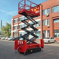 Plateforme élévatrice à ciseaux sur chenilles mobiles de haute qualité 4m 6m 8m 10m 12m 14m 16m, tension de charge 110 à 220V pour la construction