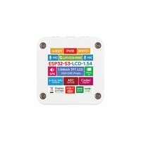 SKU-33867 Waveshare ESP32-S3 1.54 İnç LCD Geliştirme Kartı, 240x240 Ekran, Çift Mikrofon, Wi-Fi ve BLE 5 ile IoT için