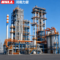 Usine de raffinage de pétrole lourd de type cuve robuste, pour la conversion de l'huile de pyrolyse de pneus et de l'huile plastique brute en diesel ou en essence