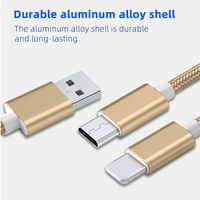 Kabel Tipe-C Berkualitas Tinggi 2.4A dengan Jalinan Nilon, Kabel Pengisian Cepat USB ke Tipe-C untuk Android