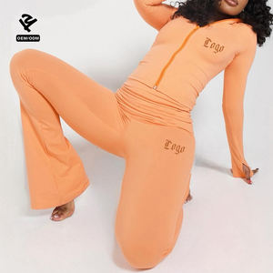 F5603 Herbst 2026 Damen-Trainingsanzüge mit individuellem Logo, Damen-Outfits für Workout und Fitness, 2-teiliges Set, Yoga-Jacke und Schlaghose, Damenbekleidung - Product Image 1