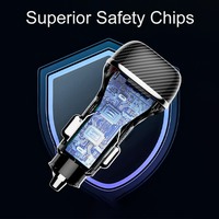 Câble de chargeur de voiture inclus, sortie totale 90W, PD 45W, QC 45W, puce de sécurité intelligente, chargeur rapide Type C, chargeurs de voiture