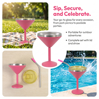 Verres à cocktail isothermes sous vide en acier inoxydable 8 OZ 12 OZ, gobelet à martini et margarita avec pied, coupe à margarita