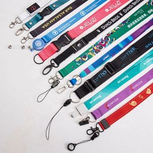 Promotional Halloween <b>Polyester</b> ID Card Holder <b>Lanyard</b> Hook 90*2cm Black Blank Sublimation Custom Digital Printing Fashionable - Product Image 1