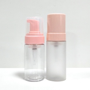 100ml clear Frosted Empty 150ml Plastic PET Foam Dispenser <b>Bottle</b> with <b>pink</b> Pump Caps - Product Image 2
