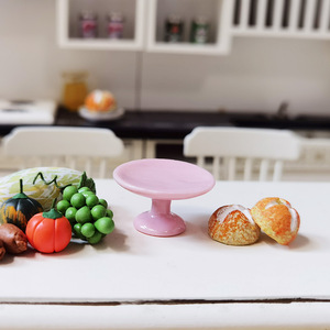 Mini plato <span class=keywords><strong>de</strong></span> cerámica para frutas <span class=keywords><strong>con</strong></span> soporte alto, esmaltado en un solo color, vajilla estilo INS para <span class=keywords><strong>casa</strong></span> <span class=keywords><strong>de</strong></span> <span class=keywords><strong>muñecas</strong></span> - Product Image 3