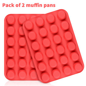 Moldes de <span class=keywords><strong>Silicona</strong></span> para Cupcakes SILIKOLOVE Factory, 24 Mini Moldes de <span class=keywords><strong>Silicona</strong></span> para Hornear, Moldes Reutilizables para Cupcakes, Forros para Muffins Caseros - Product Image 3