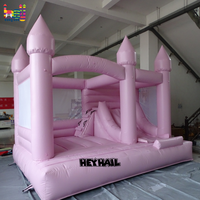 Château gonflable commercial blanc avec toboggan pour mariage, combo de jeux gonflables