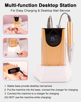 Machine à ongles sans fil haute puissance rechargeable en aluminium portable pour manucure et pédicure professionnelles
