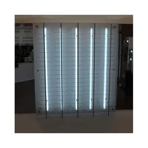 Optical Eyewear frame Display Rods acrylic sunglasses wall display with LED light sunglasses display stand