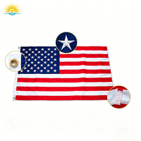 Drapeau personnalisé 4x6 pieds en tissu polyester Oxford 150D, étoiles brodées, robuste, imperméable, écologique, bannière portable pour les défilés
