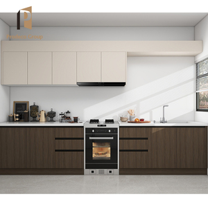 Venta Caliente Buen Precio Gabinetes de Cocina Modulares Modernos de Madera <span class=keywords><strong>Mbf</strong></span> con Encimeras de Mármol/Laminado, Grifo y Cesta para Cajones - Product Image 4