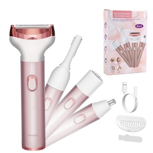 Tondeuse électrique 4-en-1 pour femme, rechargeable par USB, avec tête de coupe en acier inoxydable, pour poils du nez, du corps, des sourcils et du visage - Product Image 6