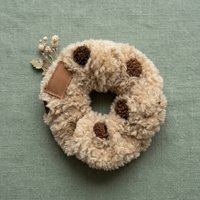 Élastique à cheveux coréen mignon et doux en peluche polyester à pois, fait main, couleur personnalisable