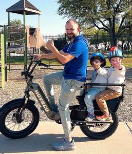 Bici <span class=keywords><strong>Cargo</strong></span> Elettrica Utilitaria con Gomme Larghe e Portapacchi Posteriore, Ebike a Lunga Autonomia per Consegne e Uso Familiare - Product Image 6