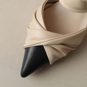 Chaussures élégantes à bout pointu pour femmes Cialisa, chaussures de mode été automne, cuir véritable respirant, couleurs mélangées, talons mi-hauts de 4,5 cm, <span class=keywords><strong>mules</strong></span> - Product Image 6