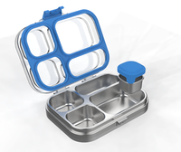 Boîtes à repas en métal pour enfants en acier inoxydable 304, boîte à lunch, anti-fuite, en plastique sans BPA, chauffable, passe au lave-vaisselle, pour aliments
