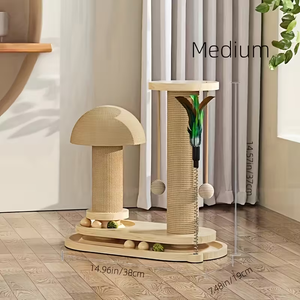Tiang Garukan Kucing Mewah dari Kayu, Tiang Garukan Kucing, Rangka Panjat, Pohon Kucing, Mainan Kucing, Pohon Panjat untuk Kucing Dalam Ruangan - Product Image 1