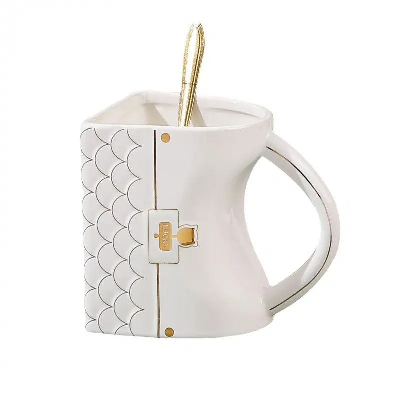 Custom Groothandel Mode Nordic Gepersonaliseerde Koffie Keramische Tas Cup Lady Tea Gift Handtas Mok Voor Vrouw 400Ml