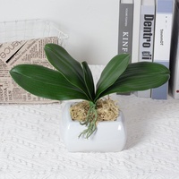 Daun Anggrek Phalaenopsis Buatan Sentuhan Lembut PU EVA Berkualitas Tinggi Aksesoris Bunga Sutra Rangkaian Bunga YD-228 Cina