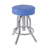 Tabouret en acier inoxydable, siège moulé sous pression, pieds réglables en hauteur avec protections antidérapantes pour salle d'examen clinique