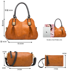 Conjunto de 4 Bolsos Vintage para Mujer: Bolso de Hombro, Bolso Cruzado, Bolso Tote y Monedero con Cierre, Resistentes al Agua, para Uso Diario y Viajes - Product Image 4