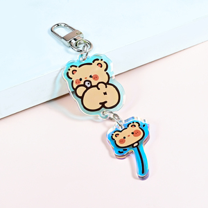 Dễ thương tùy chỉnh phim hoạt hình Acrylic cá nhân Mặt dây chuyền móc chìa khóa Vòng đeo tay cầu vồng thăng hoa <span class=keywords><strong>Keychain</strong></span> quyến rũ - Product Image 3