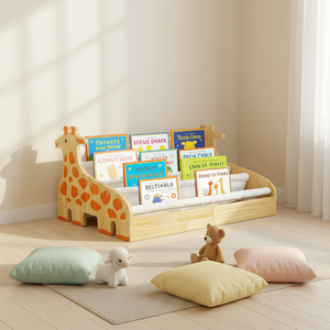 Étagères à livres pour la chambre d'enfant, bibliothèque pour enfants avec 4 niveaux de <span class=keywords><strong>rangement</strong></span> profonds pour la chambre de bébé, la petite enfance, la salle de classe, <span class=keywords><strong>rangement</strong></span> de livres - Product Image 1