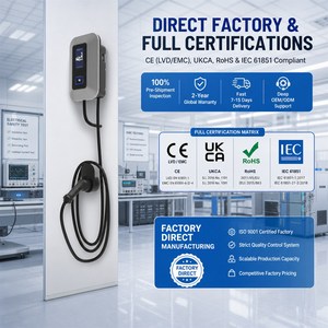 Borne de recharge murale AC pour véhicules électriques Multi Power 7/11/22kW, écran tactile 5 pouces, WiFi Bluetooth, OCPP1.6, utilisation domestique et commerciale - Product Image 5