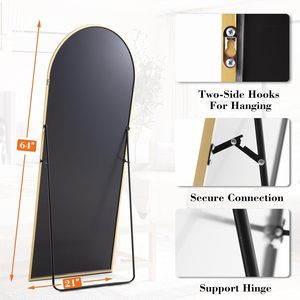 Espejo Arqueado de Cuerpo Entero 63.6x20.6 con Marco de Aluminio, Diseño Minimalista Hecho a Mano para Dormitorio, Vestidor, Sala de Estar - Product Image 3