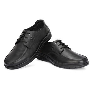 Chaussures formelles en cuir véritable pour hommes, chaussures de bureau et de mariage faites à la main en cuir de vache à lacets - Product Image 1