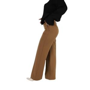 Pantaloni da Donna Marroni a Vita Alta e Gamba Larga per Abbigliamento Formale - Product Image 5