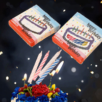 Bougies d'anniversaire en cire de paraffine colorées à rayures spirales, 24 pièces en boîte, écologiques, sans fumée, pour gâteaux, Pâques, Nouvel An